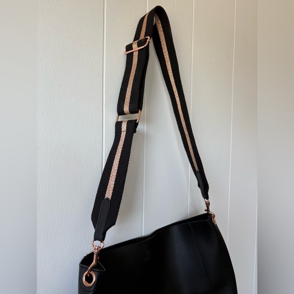 Slouchy Black Faux Leather Tote Bag - Picture 6 of 12